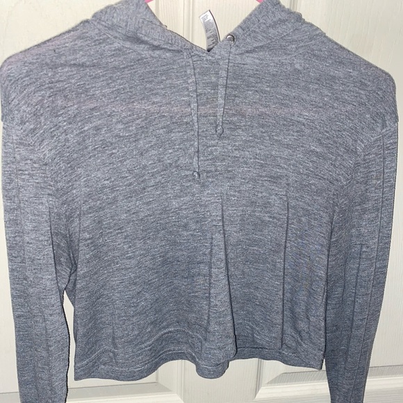 American Apparel Cropped Grey Hoodie - Picture 2 of 4